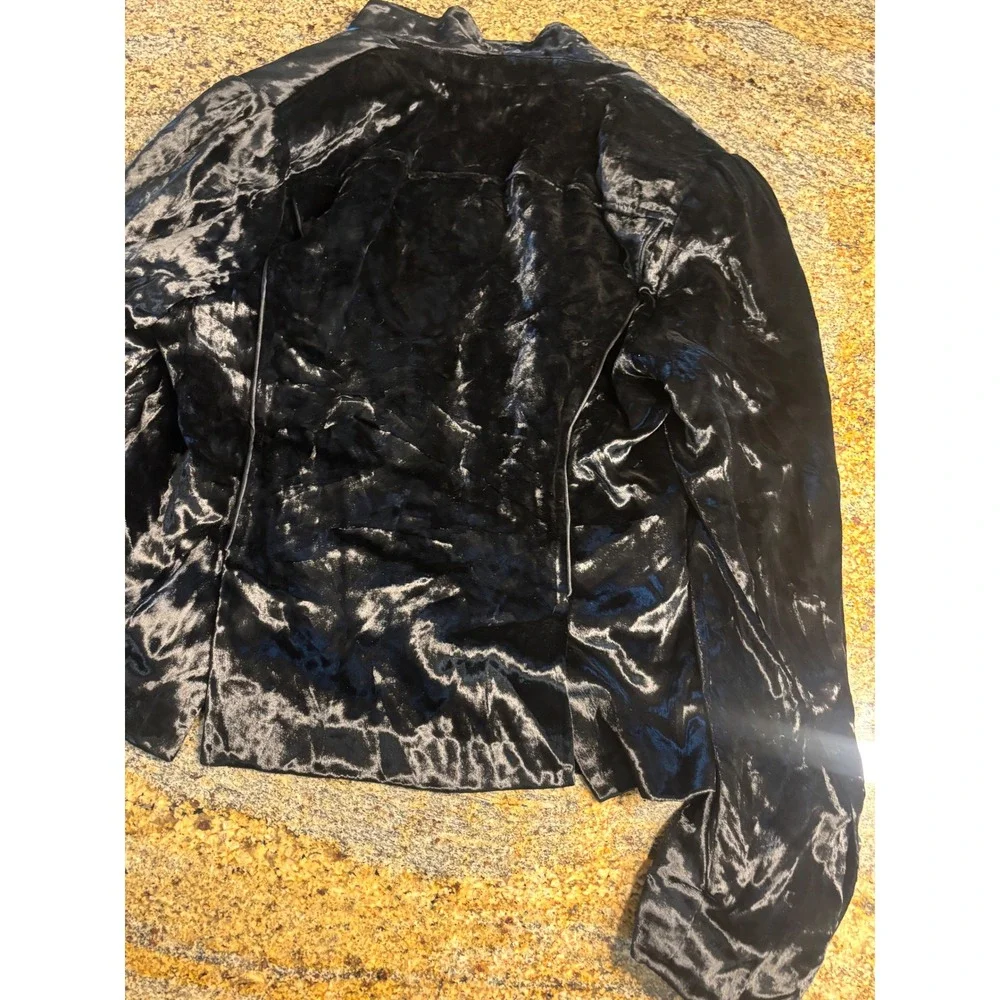 Emanuel Ungaro Black Velvet Blazer Jacket Women's Size 4‎ Button Front Velour
